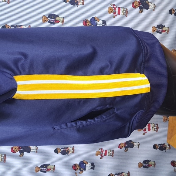 Tommy Hilfiger vintage spellout blue & yellow XL full zip lightweight jacket - Picture 5 of 9